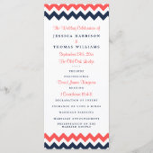 De moderne Chevron Wedding Collectie marine en kor Programmakaart (Voorkant)