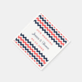 De moderne Chevron Wedding Collectie marine en kor Servet (Hoek)