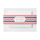 De moderne Chevron Wedding Collectie marine en kor Uitnodigingen Wikkel (Voorkant Voorbeeld)
