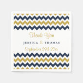 De moderne Chevron Wedding Collectie marine & Gold Servetten (Voorkant)