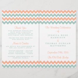 De moderne Chevron Wedding Collectie Peach & Mint