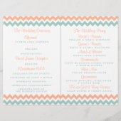 De moderne Chevron Wedding Collectie Peach & Mint (Achterkant)