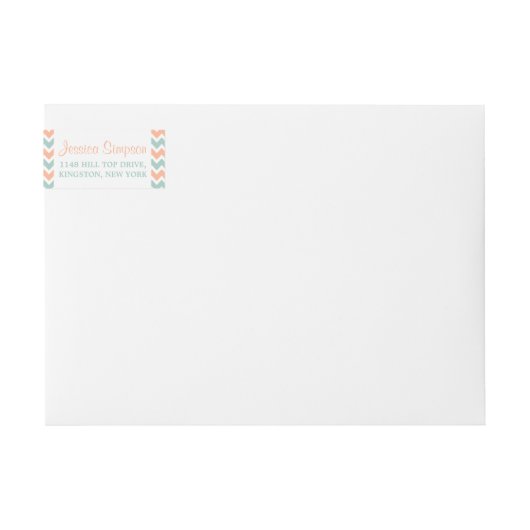 De moderne Chevron Wedding Collectie Peach & Mint (Voorkant)