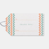 De moderne Chevron Wedding Collectie Peach & Mint Cadeaulabel (Achterkant Horizontaal)