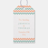 De moderne Chevron Wedding Collectie Peach & Mint Cadeaulabel (Voorkant)