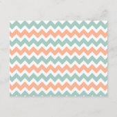 De moderne Chevron Wedding Collectie Peach & Mint Informatiekaartje (Achterkant)