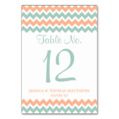 De moderne Chevron Wedding Collectie Peach & Mint Kaart (Achterkant)