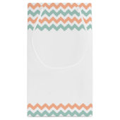 De moderne Chevron Wedding Collectie Peach & Mint Klein Cadeauzakje (Achterkant)