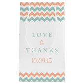 De moderne Chevron Wedding Collectie Peach & Mint Klein Cadeauzakje (Voorkant)