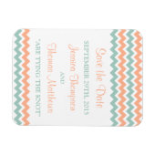 De moderne Chevron Wedding Collectie Peach & Mint Magneet (Horizontaal)