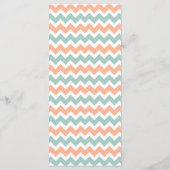 De moderne Chevron Wedding Collectie Peach & Mint Menu (Achterkant)
