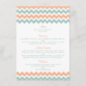 De moderne Chevron Wedding Collectie Peach & Mint Menu (Voorkant)