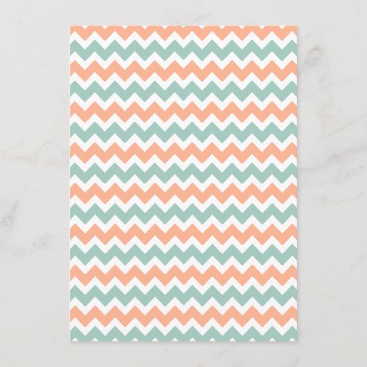 De moderne Chevron Wedding Collectie Peach & Mint Menu (Achterkant)