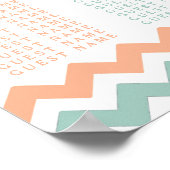 De moderne Chevron Wedding Collectie Peach & Mint Poster (Hoek)