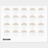 De moderne Chevron Wedding Collectie Peach & Mint Ronde Sticker (Vel)