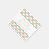 De moderne Chevron Wedding Collectie Peach & Mint Servetten (Hoek)