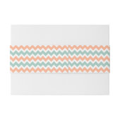 De moderne Chevron Wedding Collectie Peach & Mint Uitnodigingen Wikkel (Achterkant Voorbeeld)