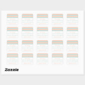 De moderne Chevron Wedding Collectie Peach & Mint Vierkante Sticker (Vel)