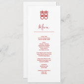 De moderne Chinese Kaart van het huwelijksmenu (Voorkant / Achterkant)