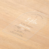 De moderne chique Baby-doop Acryl Uitnodigingen (Laagn)