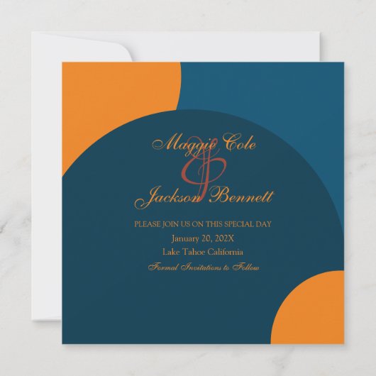 De moderne Cirkel sparen de Datum Save The Date (Achterkant)