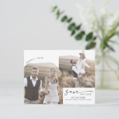 De moderne Code QR van de Bang 2 Foto sparen de Da Uitnodiging Briefkaart (Staand voorkant)