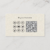 De moderne Code Sociale Media QR van het Manuscrip Visitekaartje (Achterkant)