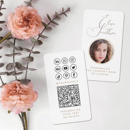 De moderne Code Sociale Media QR van het Manuscrip Visitekaartje