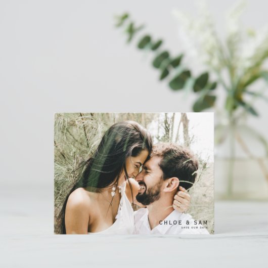 De moderne Code van de Foto QR sparen de Datum Inv Briefkaart (Staand voorkant)