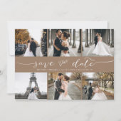 De moderne Collage van de Foto sparen de Tan van d Save The Date (Voorkant)