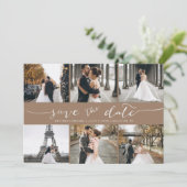 De moderne Collage van de Foto sparen de Tan van d Save The Date (Staand voorkant)