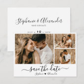 De moderne Collage van de Foto van de Calligrafie  Save The Date (Voorkant / Achterkant)