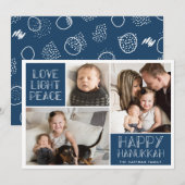 De moderne Collage van de Foto van de Chanoeka Feestdagenkaart (Voorkant / Achterkant)