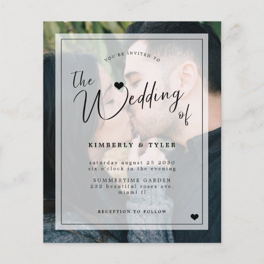 De moderne de trouwuitnodiging van de fotobekledin (Voorkant)