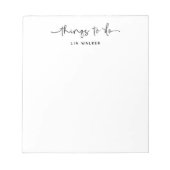 De moderne dingen om te doen lijst Script naam Swa Notitieblok (Voorkant)