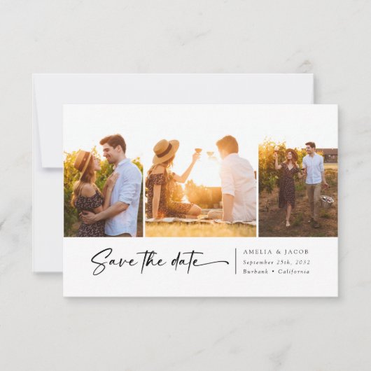 De moderne Drie Doopvont van het Manuscript van de Save The Date (Voorkant)