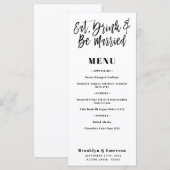 De moderne Drink van het Eat wordt de Kaart van he (Voorkant / Achterkant)