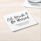 De moderne Drink van het Eat wordt gehuwd Weddensc Kartonnen Onderzetters (Schuin)