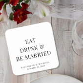 De moderne Drink van het Eat wordt gehuwd Weddensc Kartonnen Onderzetters