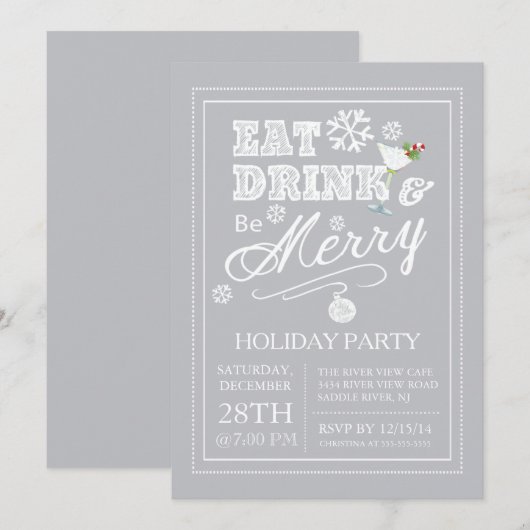 De moderne Drink van het Eat zijn de Veertige Vaka Kaart (Voorkant / Achterkant)