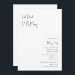 De moderne Drink van het Manuscript van Kerstmis e Kaart<br><div class="desc">Dit moderne kerstscript eet, drink en is een vrolijke uitnodiging.. is perfect voor je minimalistische shabby-kerkboho-bijeenkomst met zwarte en witte feestdagen. De minimale witte handgeschreven kalligrafie is delicaat en robuust, terwijl het klasje en elegant blijft. Het ontwerp weerspiegelt een eenvoudige, volledig witte winterdag en roept herinneringen op aan een meer...</div>