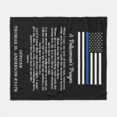 De moderne dun-blauwe vlag van de politieagent fleece deken (Voorkant (Horizontaal))