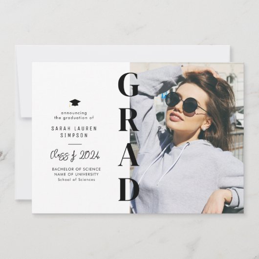 de moderne eenvoudige aankondiging van het afstude (Voorkant)