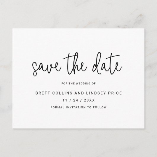 De moderne Eenvoudige Band van het Manuscript van  Aankondigingskaart (Voorkant)