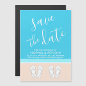 De moderne Eenvoudige Beach Weddenschap sparen de Magnetische Uitnodiging (Voorkant / Achterkant)