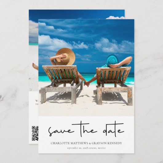 De moderne Eenvoudige Code QR sparen de Aankondigi Kaart (Voorkant / Achterkant)