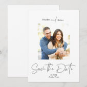 De moderne Eenvoudige Foto bewaart de Datum Save The Date (Voorkant / Achterkant)