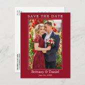 De moderne Eenvoudige Foto bewaart het Rood van de Briefkaart (Voorkant / Achterkant)