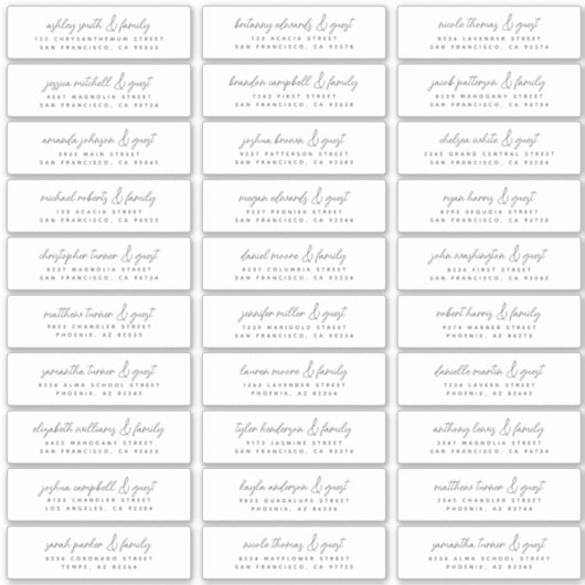 De Moderne Eenvoudige Namen van de Grafische Gast  Sticker (Voorkant)