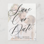 De moderne elegante bruiloft van de manuscriptfoto aankondigingskaart (Voorkant)